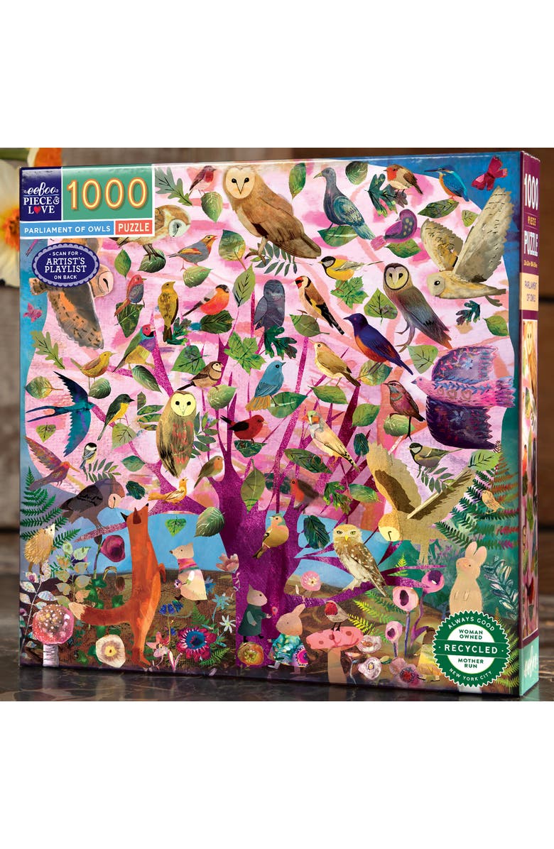 eeBoo Piece and Love Parliament Of Owls 1000 Piece Puzzle, Alternate, color, 