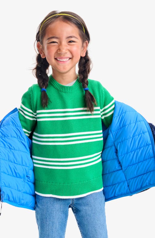 Primary Kids Reversible Fleece Puffer Jacket In Blue