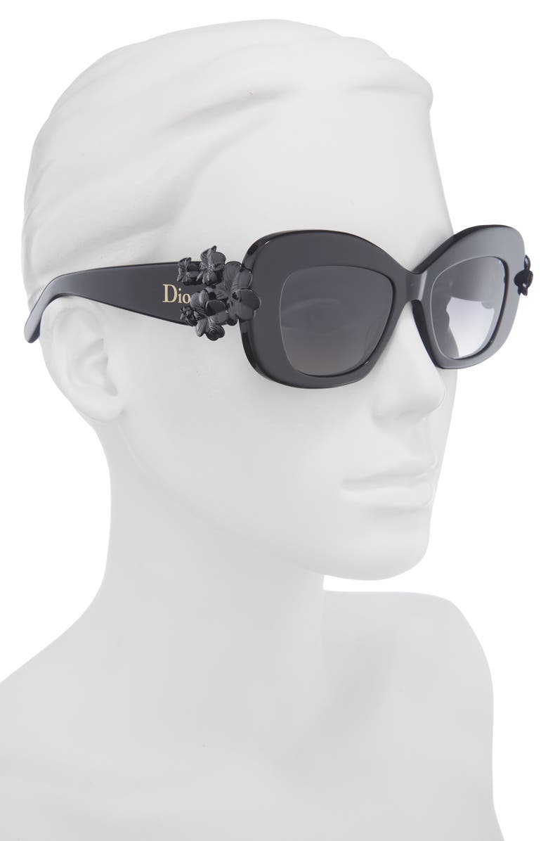 DIOR Clover S3I 51mm Gradient Butterfly Sunglasses, Alternate, color, Shiny Black / Gradient Smoke