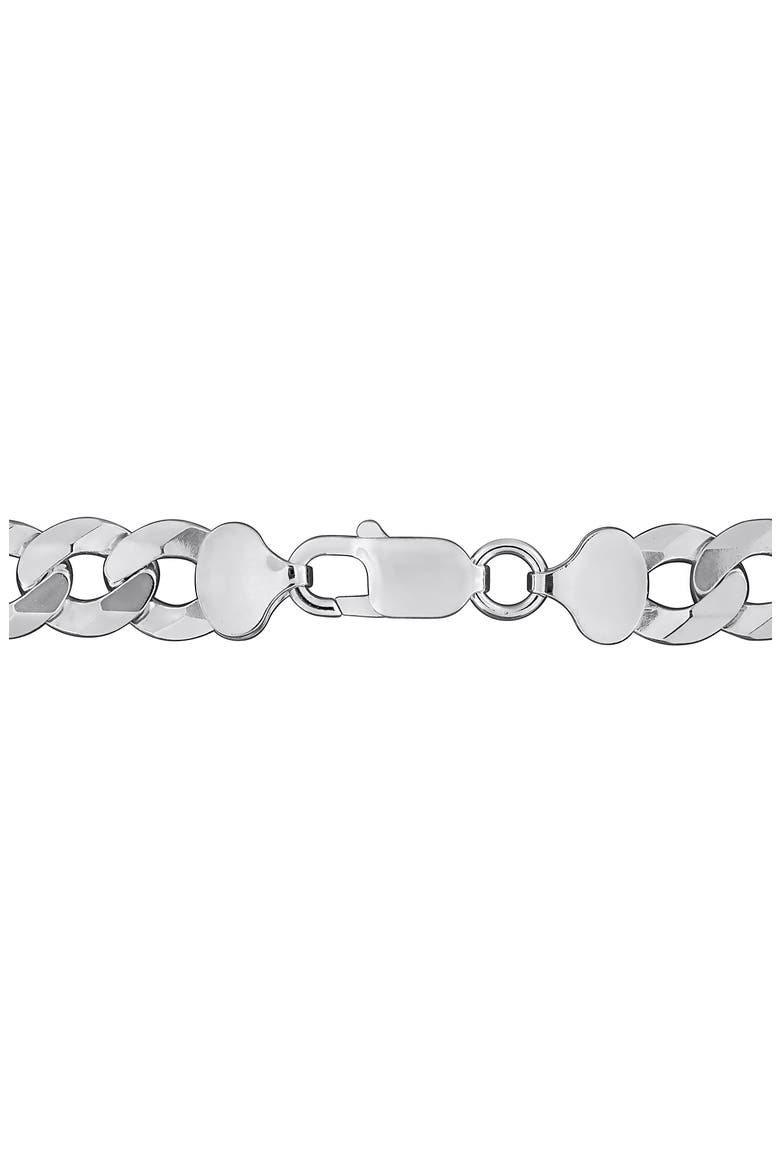 Sterling Silver Bevel Curb Chain Necklace, Alternate, color, SILVER