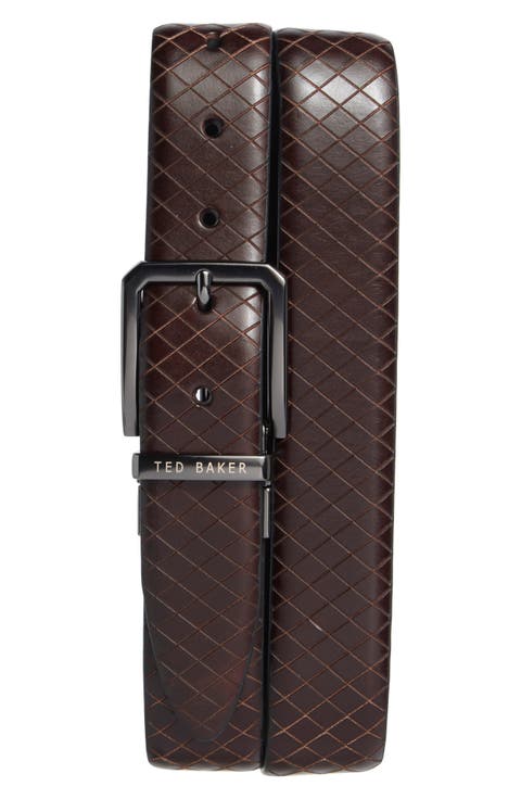 Reversible Embossed Leather Belt