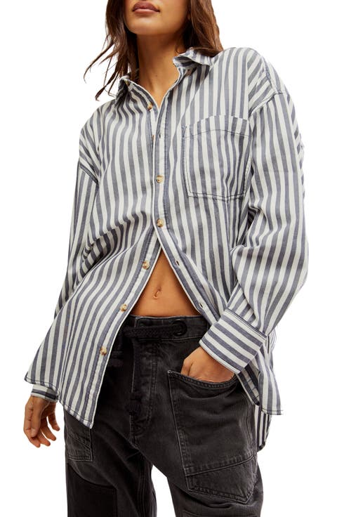 Freddie Stripe Oversize Button-Up Shirt