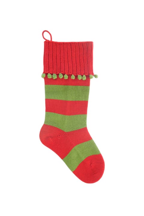 Large Stripe Rib-Cuff Stocking