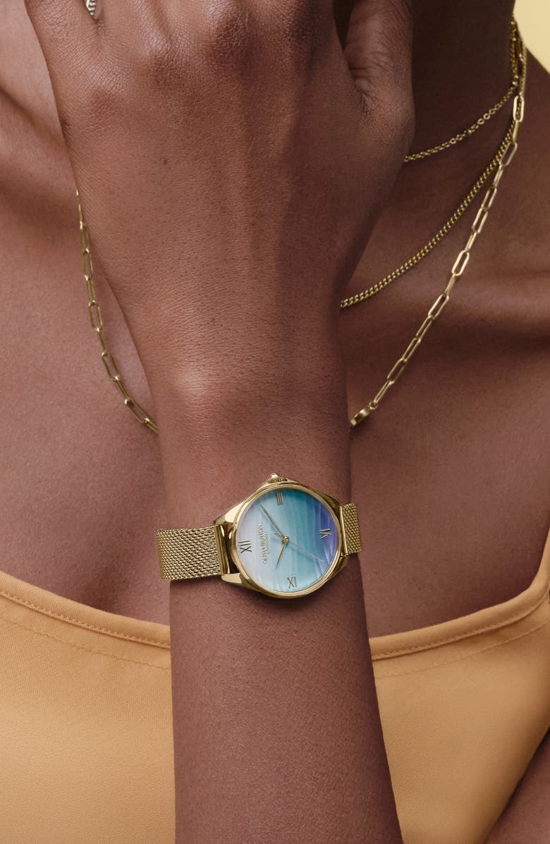 Olivia Burton Azure Mesh Strap Watch, 30mm, Alternate, color, Gold