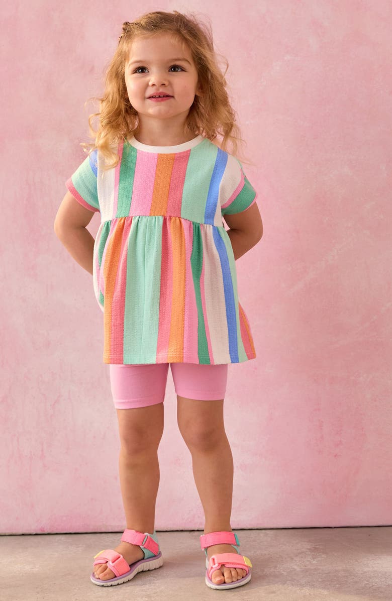 NEXT Kids' Stripe Tunic & Shorts Set, Alternate, color, Rainbow Stripe