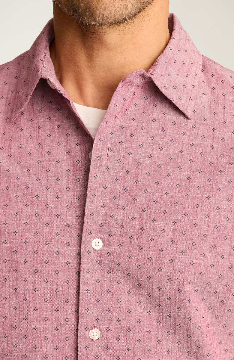 Bonobos Riviera Short Sleeve Stretch Cotton Button-Up Shirt, Alternate, color, Waywell Geo V2 C43