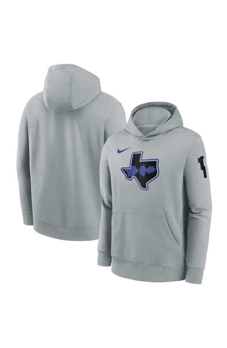 Nike Youth Nike Silver Dallas Mavericks 2023/24 City Edition Courtside Pullover Hoodie, Main, color, 