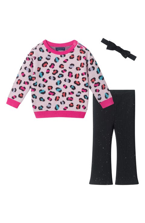 Leopard Sweater, Leggings and Headband Set