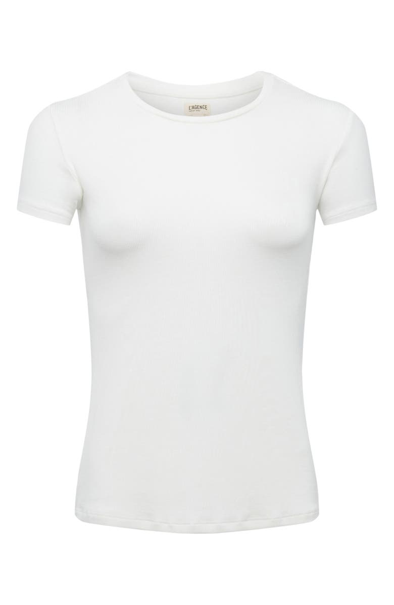 L'AGENCE Ressi Crewneck Short Sleeve T-Shirt, Alternate, color, White
