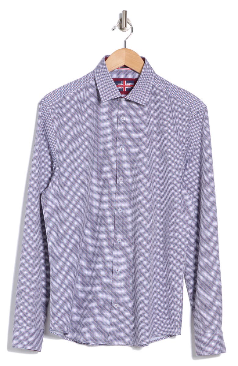 SOUL OF LONDON Geometric Print Button-Up Shirt, Alternate, color, 