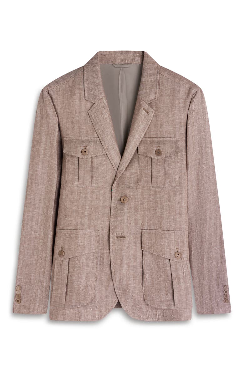 Linen Safari Jacket, Alternate, color, TOBACCO