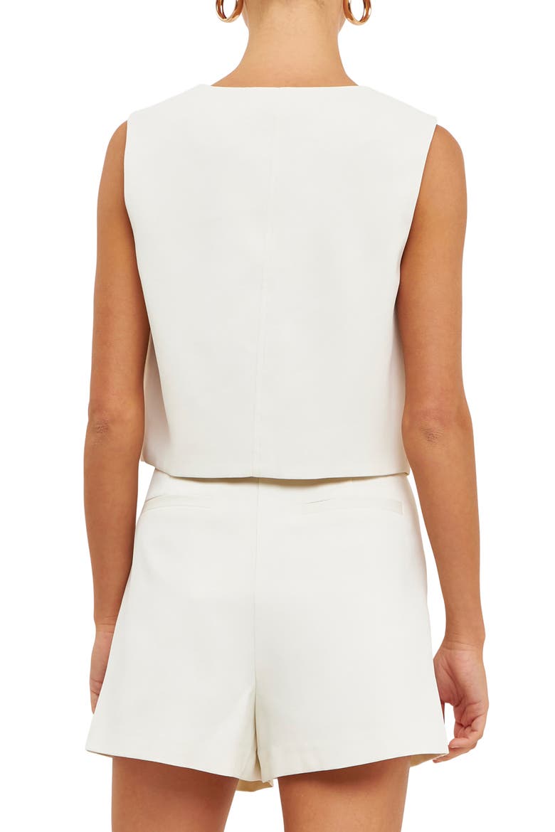Button-Up Crop Vest, Alternate, color, CREAM