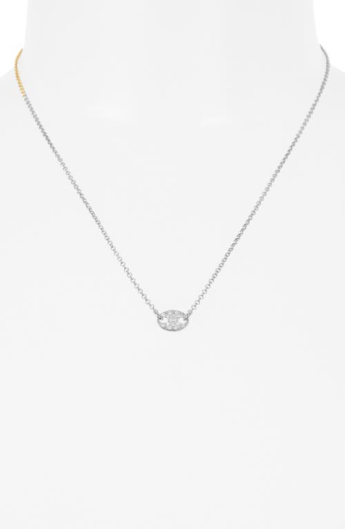 Meshmerise Pavé Diamond Pendant Necklace In Silver