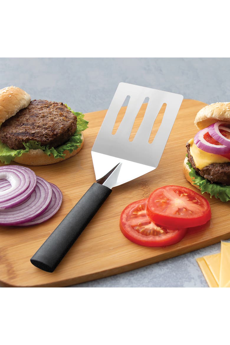 Cutlery Turnover Large Faced Slotted Turner Spatula, Alternate, color, Black