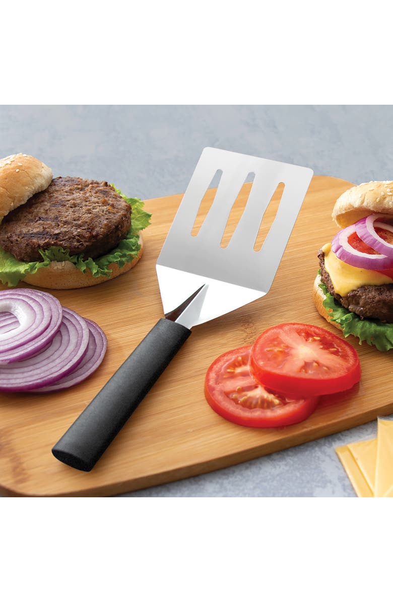 Rada Cutlery Turnover Large Faced Slotted Turner Spatula, Alternate, color, Black