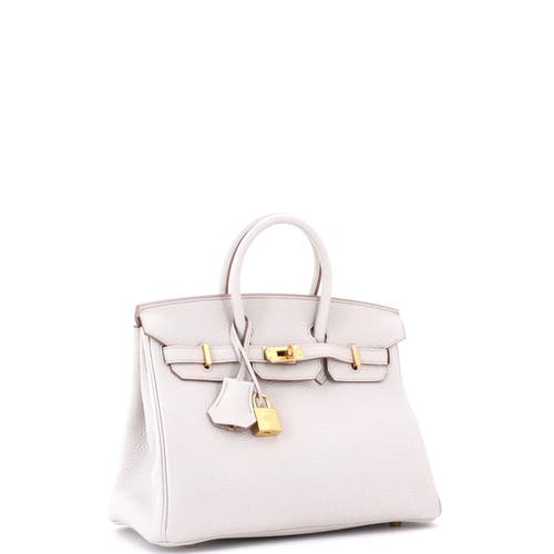 Pre-owned Hermes  Hermes Birkin Handbag Light Togo With Gold Hardware 25 In Gray