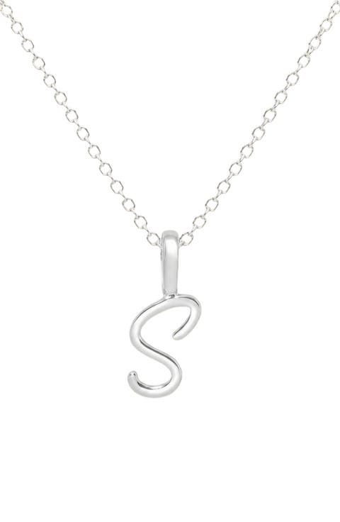 Script Initial Charm Necklace