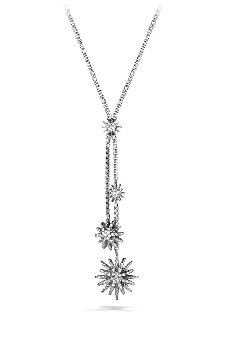 Starburst Y-Necklace with Diamonds, Main, color, DIAMOND
