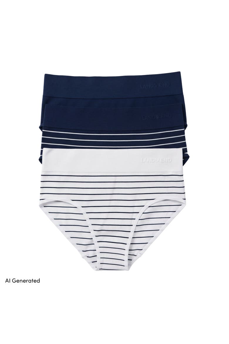 Hipster Cotton Comfort Seamless Basics 3 Pack Panties, Main, color, White Stripe Pk