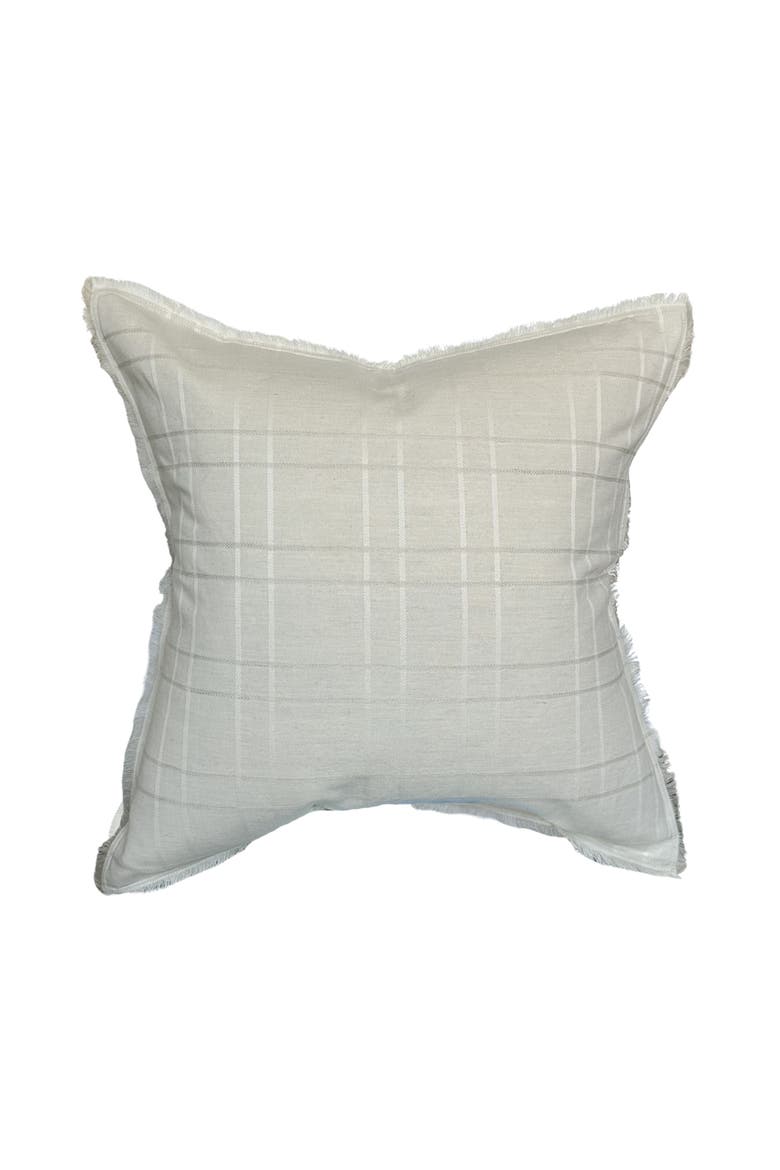 Teddy | Woven Cream Plaid Linen Pillow Cover, Main, color, Cream