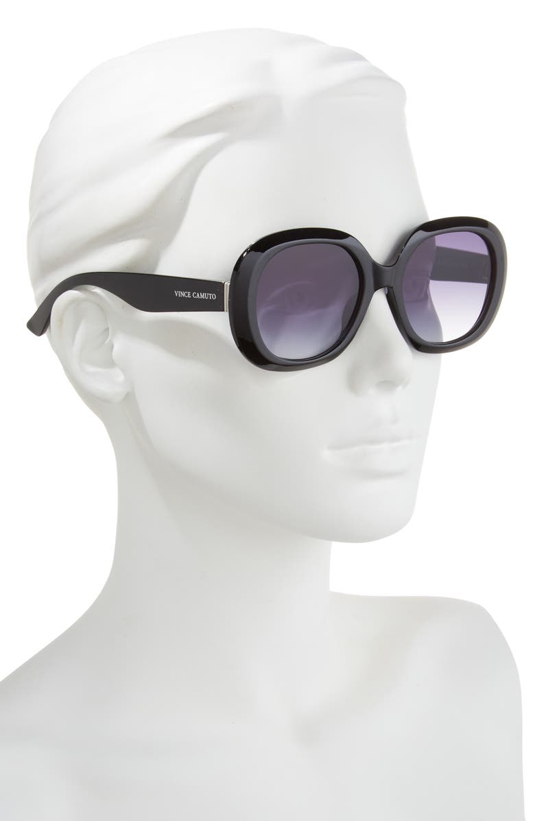 Vince Camuto Round Sunglasses, Alternate, color, Black
