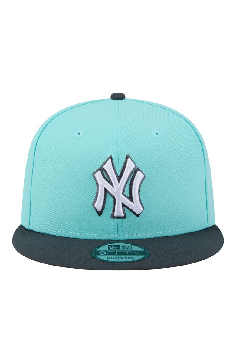 New Era Men's New Era Turquoise/Charcoal New York Yankees Two-Tone Color Pack 9FIFTY Snapback Hat, Alternate, color, Turquoise