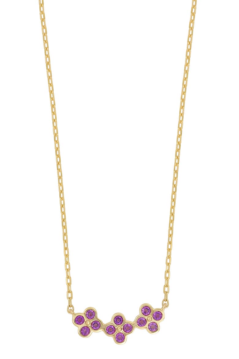 14K Gold Amethyst Cluster Pendant Necklace, Main, color, 14K YELLOW GOLD/ AMETHYST