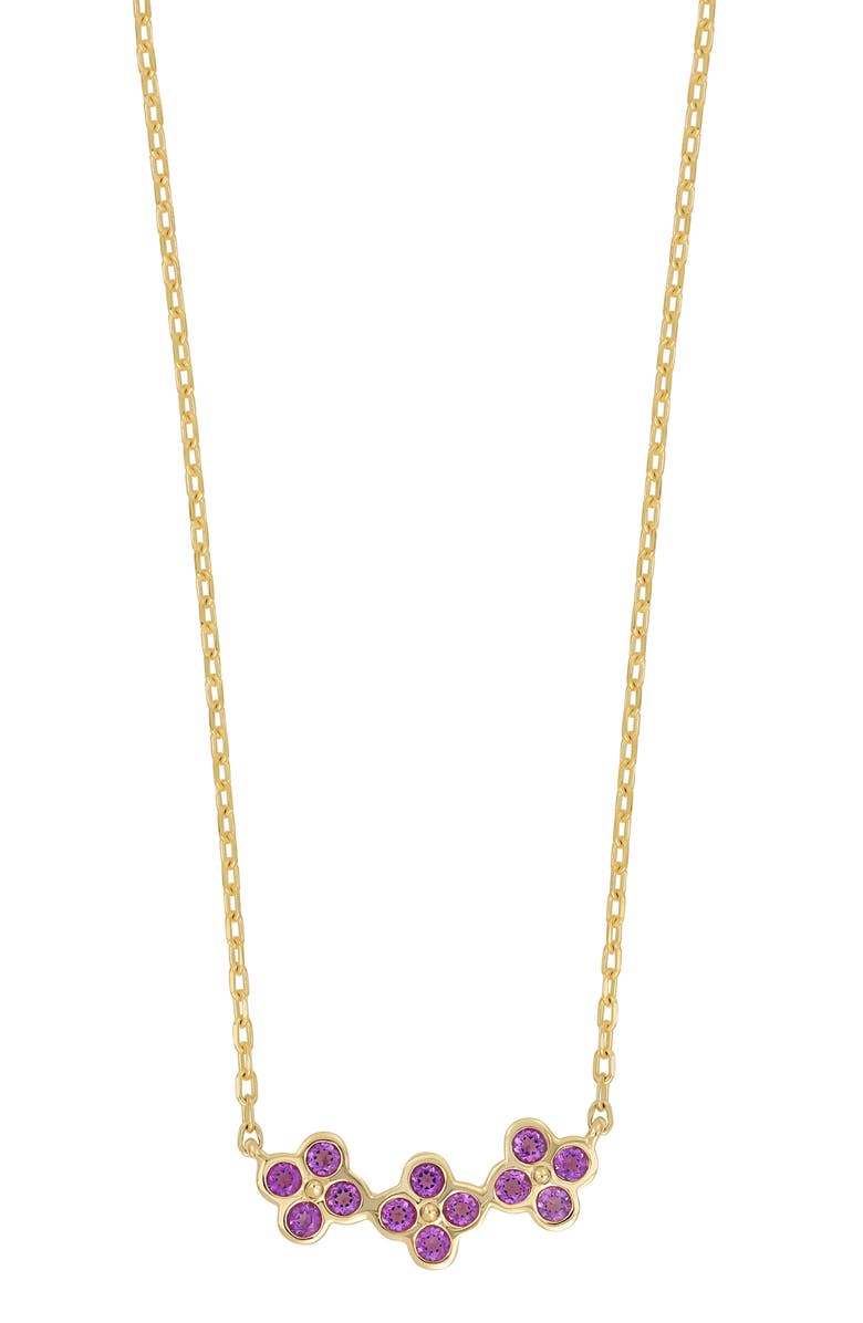 Bony Levy 14K Gold Amethyst Cluster Pendant Necklace, Main, color, 14K Yellow Gold/ Amethyst