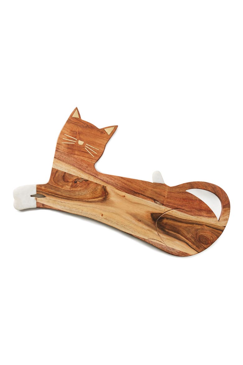 Anthropologie House Cat Cheese Board, Alternate, color, BROWN