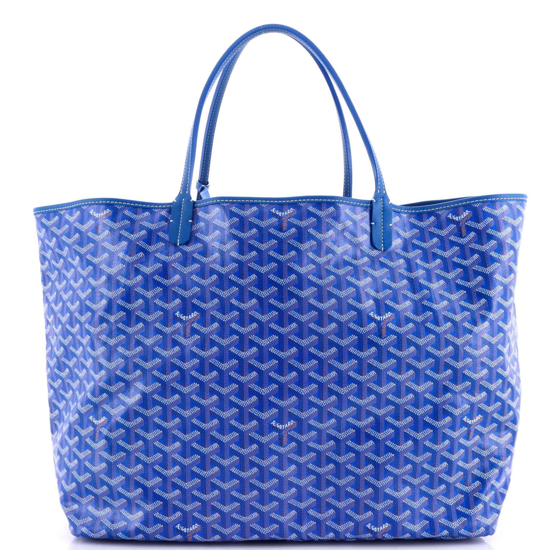 Pre-Owned Goyard Saint Louis Tote Coated Canvas GM, Main, color, Blue
