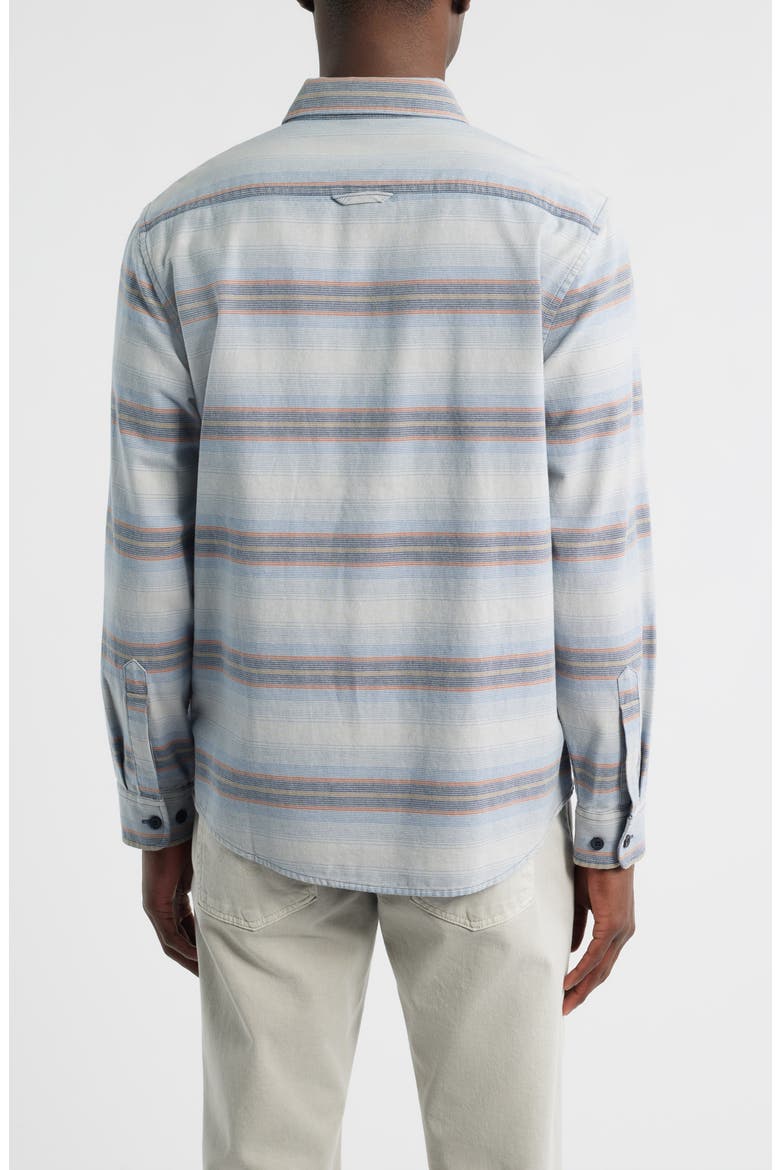 Beach Shack Stripe Brushed Cotton Button-Up Shirt, Alternate, color, BLUE STRIPE