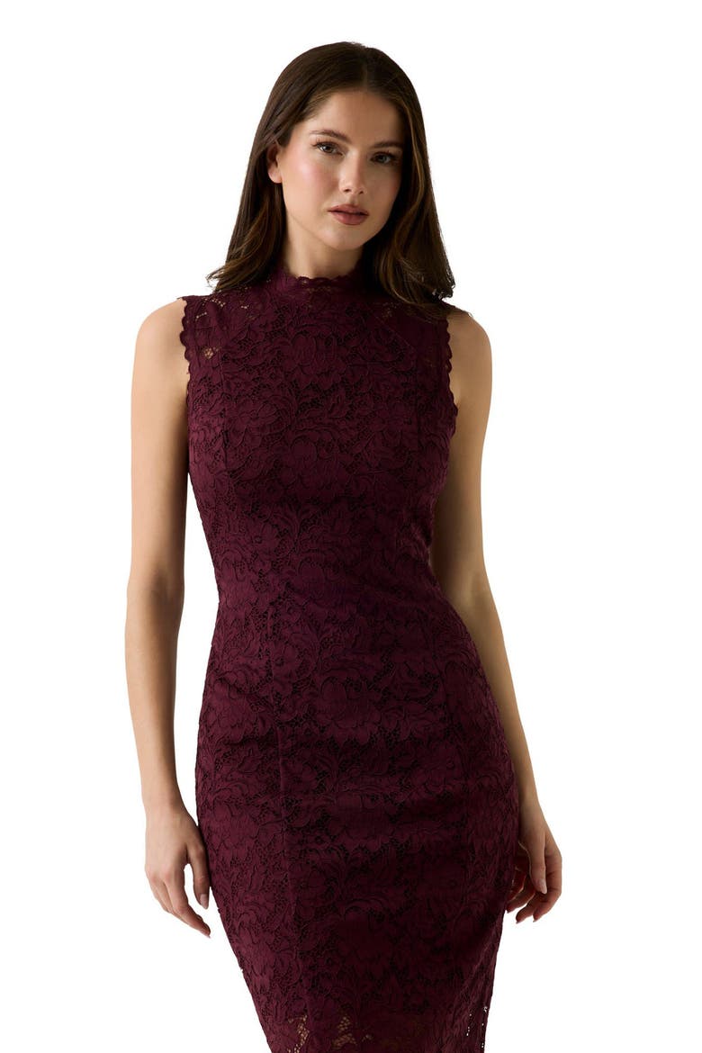 Michelle Sleeveless Lace Midi Dress, Alternate, color, A40T-OPEN