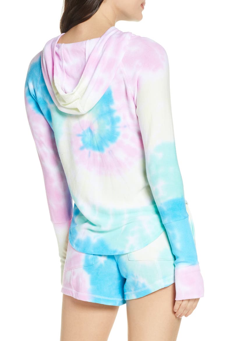 Tie Die Raglan Sleeve Hoodie, Alternate, color, TIE DYE