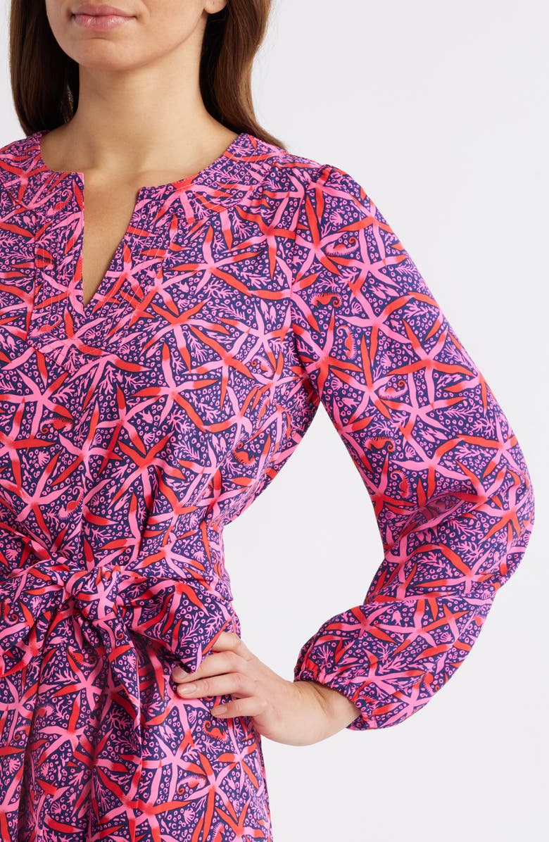 Lilly Pulitzer<sup>®</sup> Olivine Long Sleeve Belted Shift Dress, Alternate, color, Passion Fruit Pink