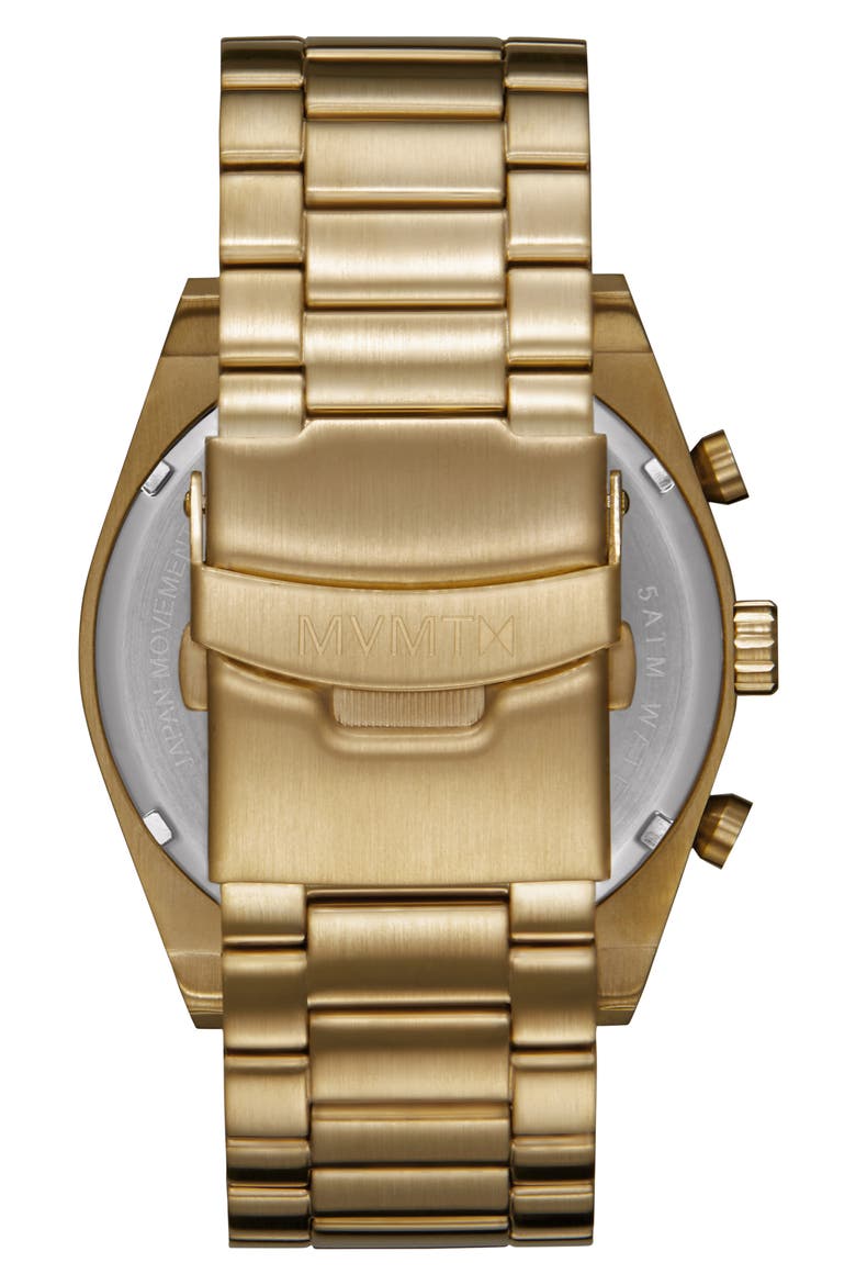 MVMT Element Chronograph Bracelet Watch, 44mm, Alternate, color, GOLD/ BLACK/ GOLD
