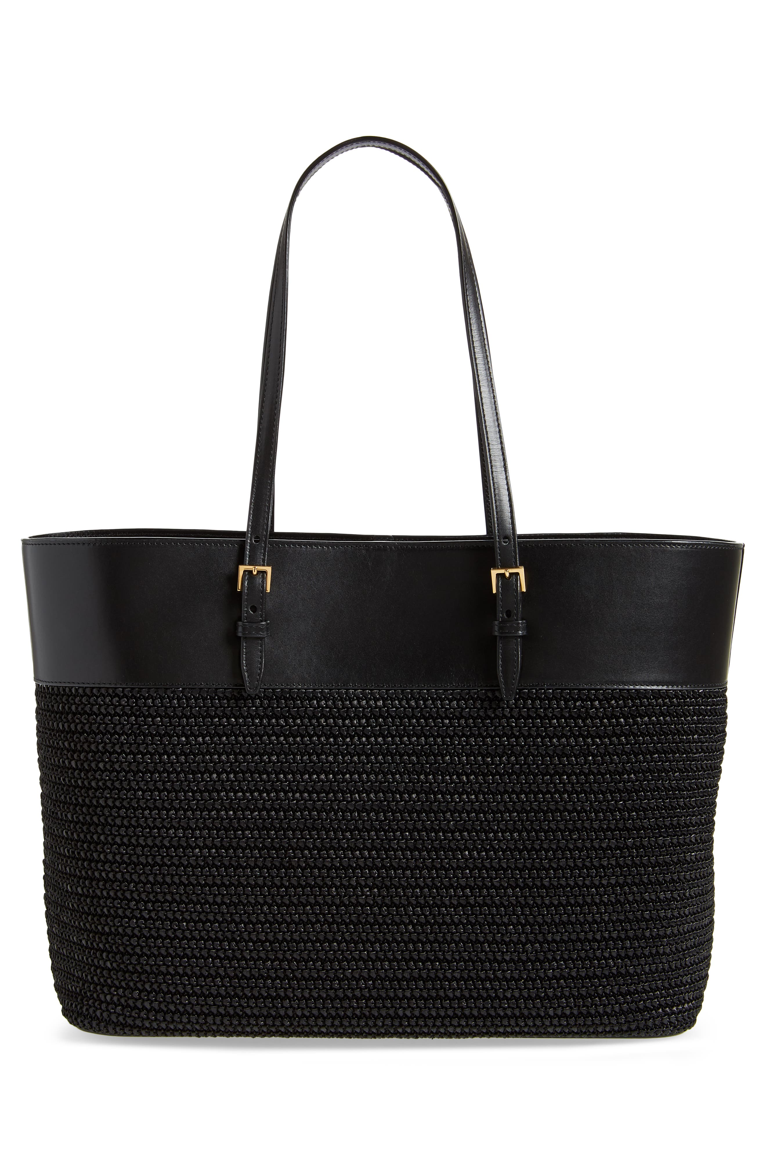 Saint Laurent Medium Shopping Raffia Tote, Alternate, color, 