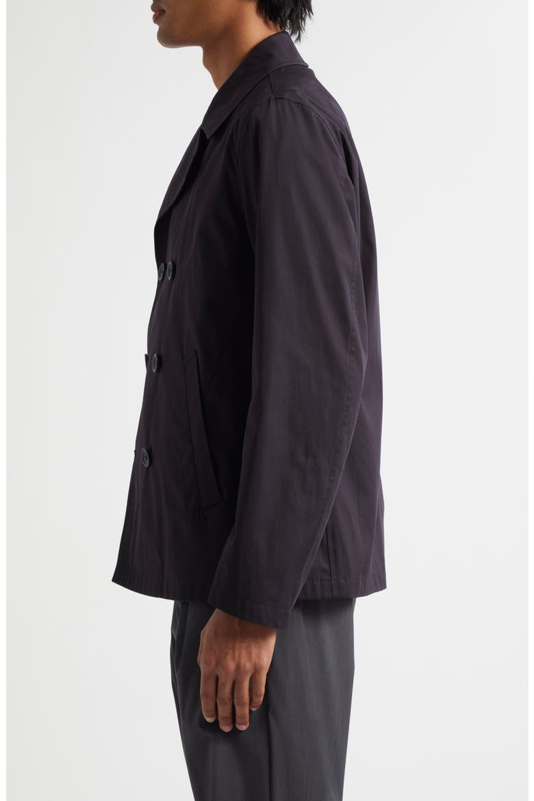 Double Breasted Water Resistant Cotton Peacoat, Alternate, color, BLUE
