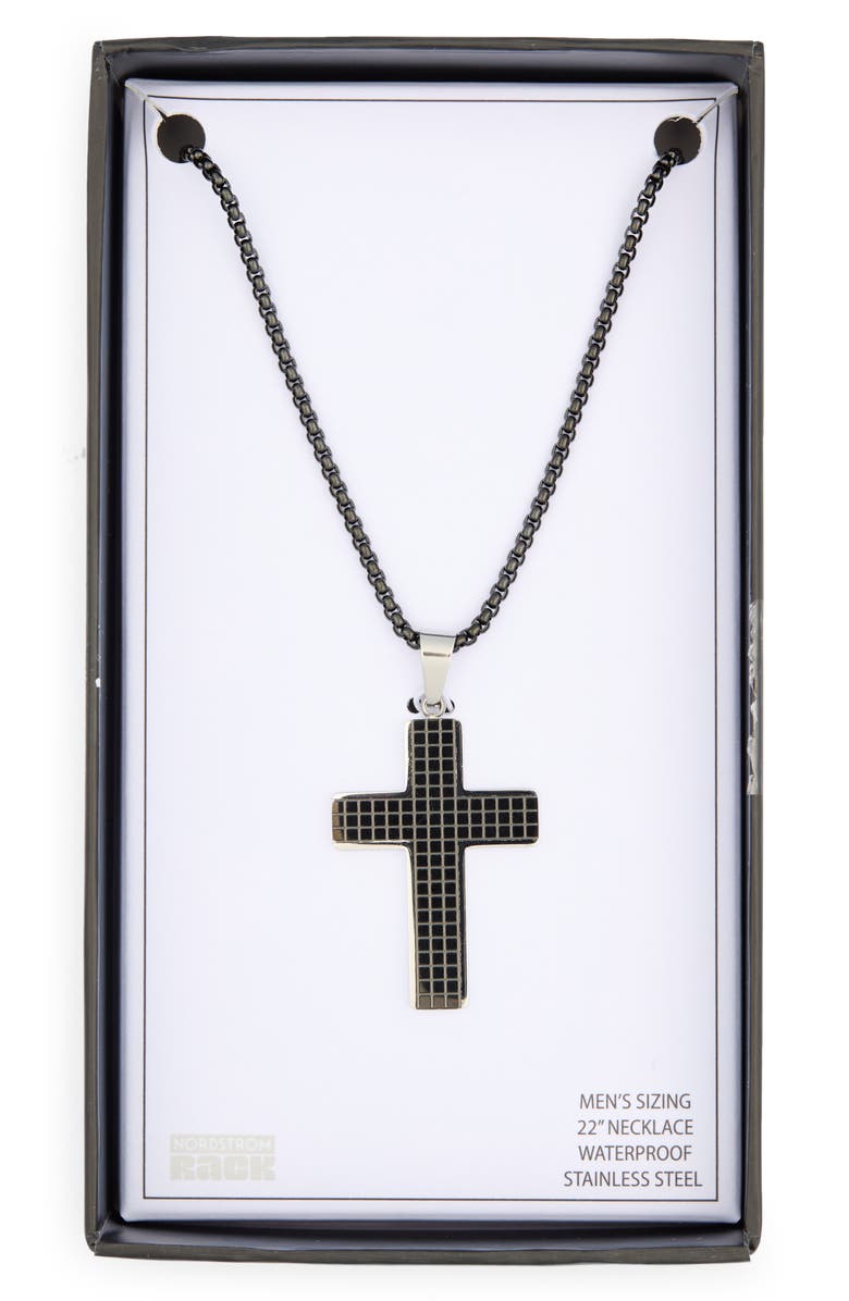 NORDSTROM RACK Cross Pendant Necklace, Main, color, 