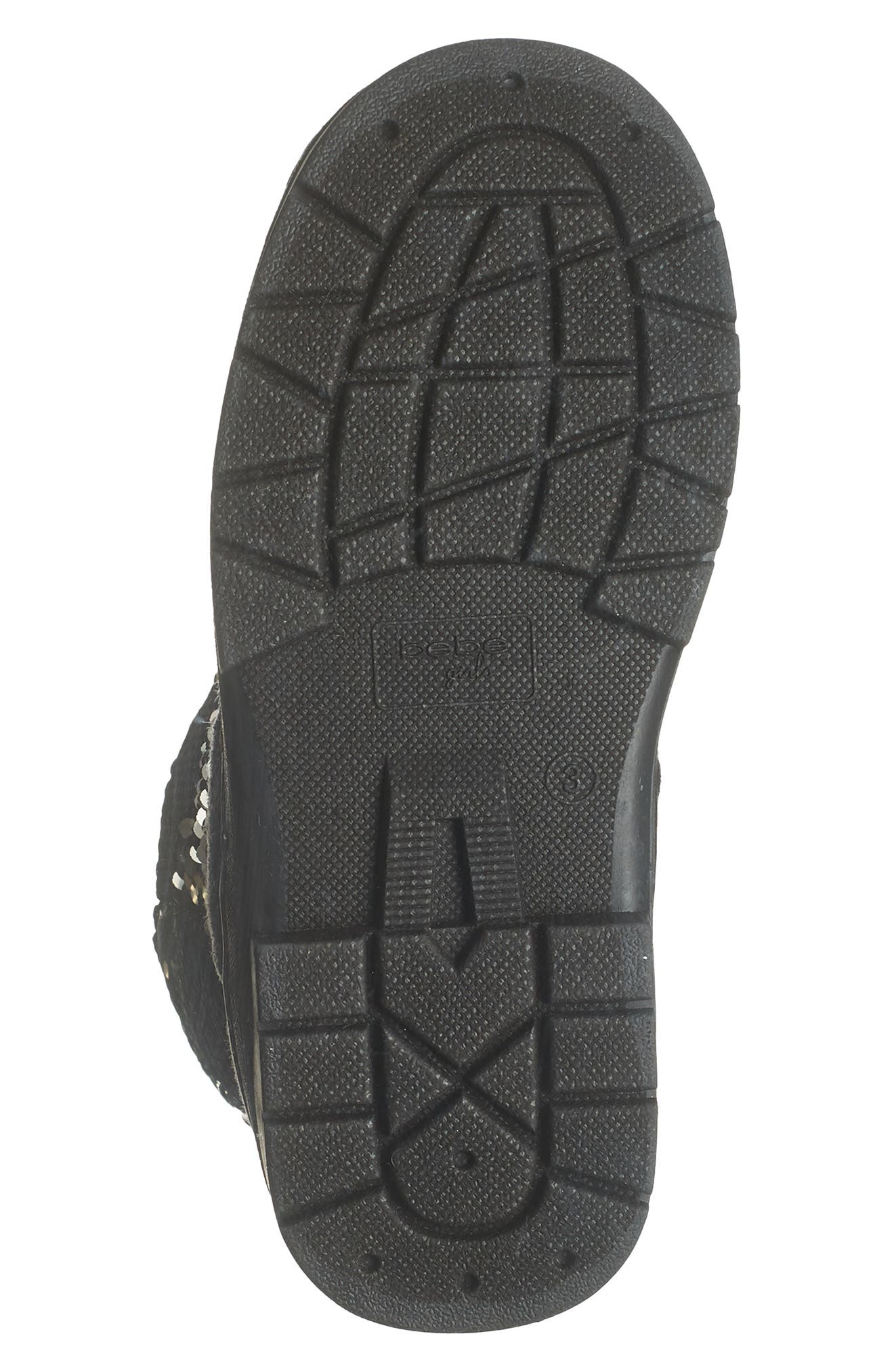 bebe Sequin Faux Fur Lined Boot, Alternate, color, 