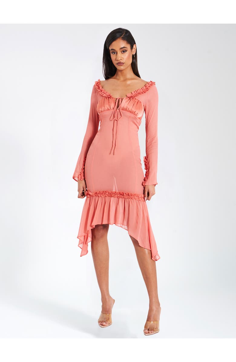 Miss Circle Fiorella Satin Rayon Midi Dress, Alternate, color, Rosy Mauve