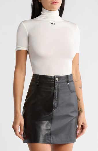 Off-White Stamp Logo Second Skin Short Sleeve Turtleneck Sweater