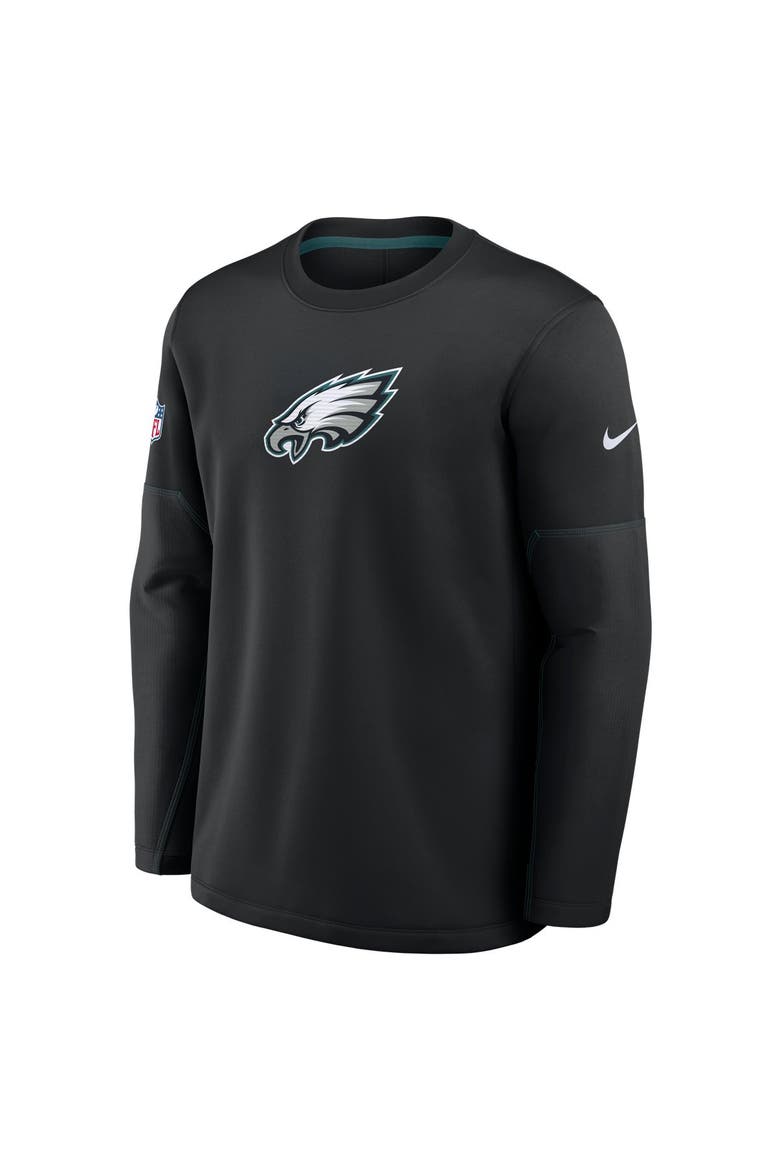 Men's Nike Black Philadelphia Eagles Sideline Coaches Team Present Midweight Therma-FIT Sweatshirt, Alternate, color, Black