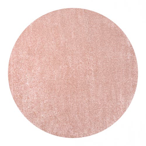 Jonathan Y Haze Solid Low-pile Round Area Rug In Pink/magenta