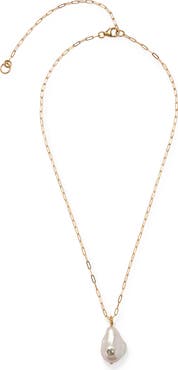 Lizzie Fortunato Oasis Baroque Pearl Pendant Necklace