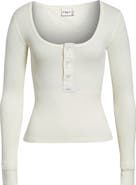 Chloé Scoop Neck Cotton Rib Henley