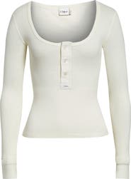 Chloé Scoop Neck Cotton Rib Henley