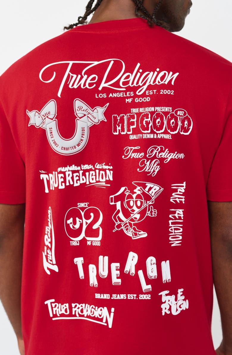 True Religion Ribbon Sketch Logo Graphic T-Shirt, Alternate, color, Trv Red