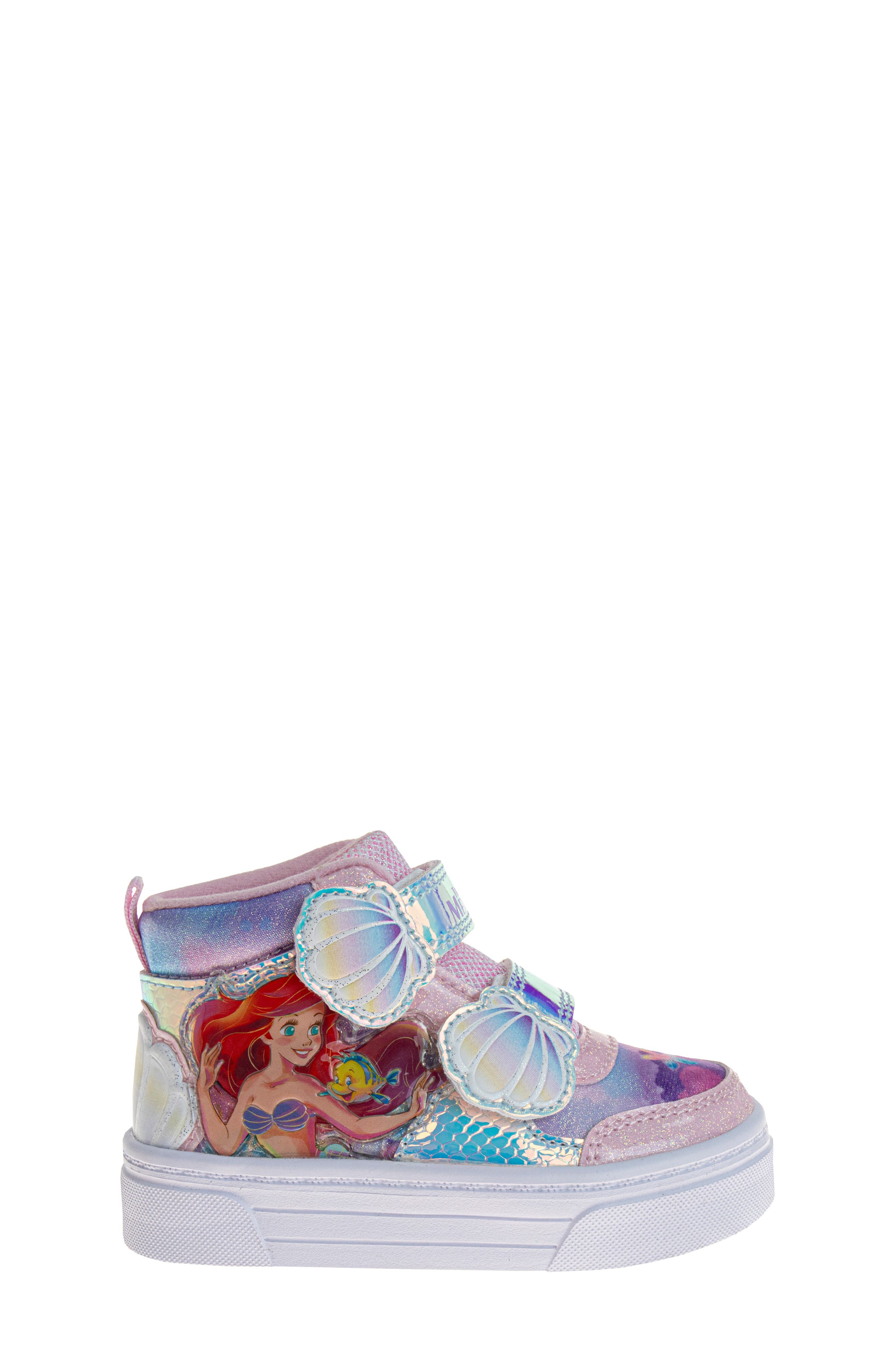 JOSMO Kids' Disney Little Mermaid High Top Sneaker, Alternate, color, Pink/ Multi