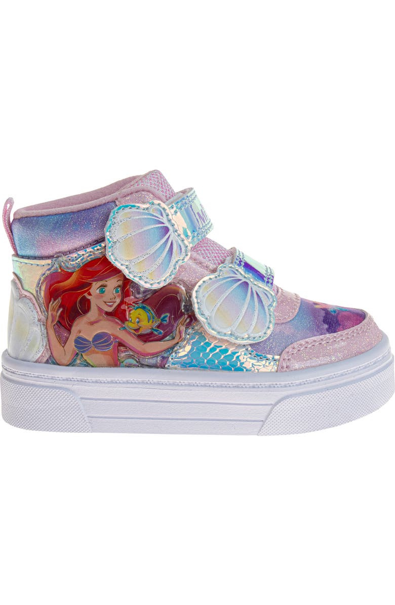 JOSMO Kids' Disney Little Mermaid High Top Sneaker, Alternate, color, Pink/ Multi