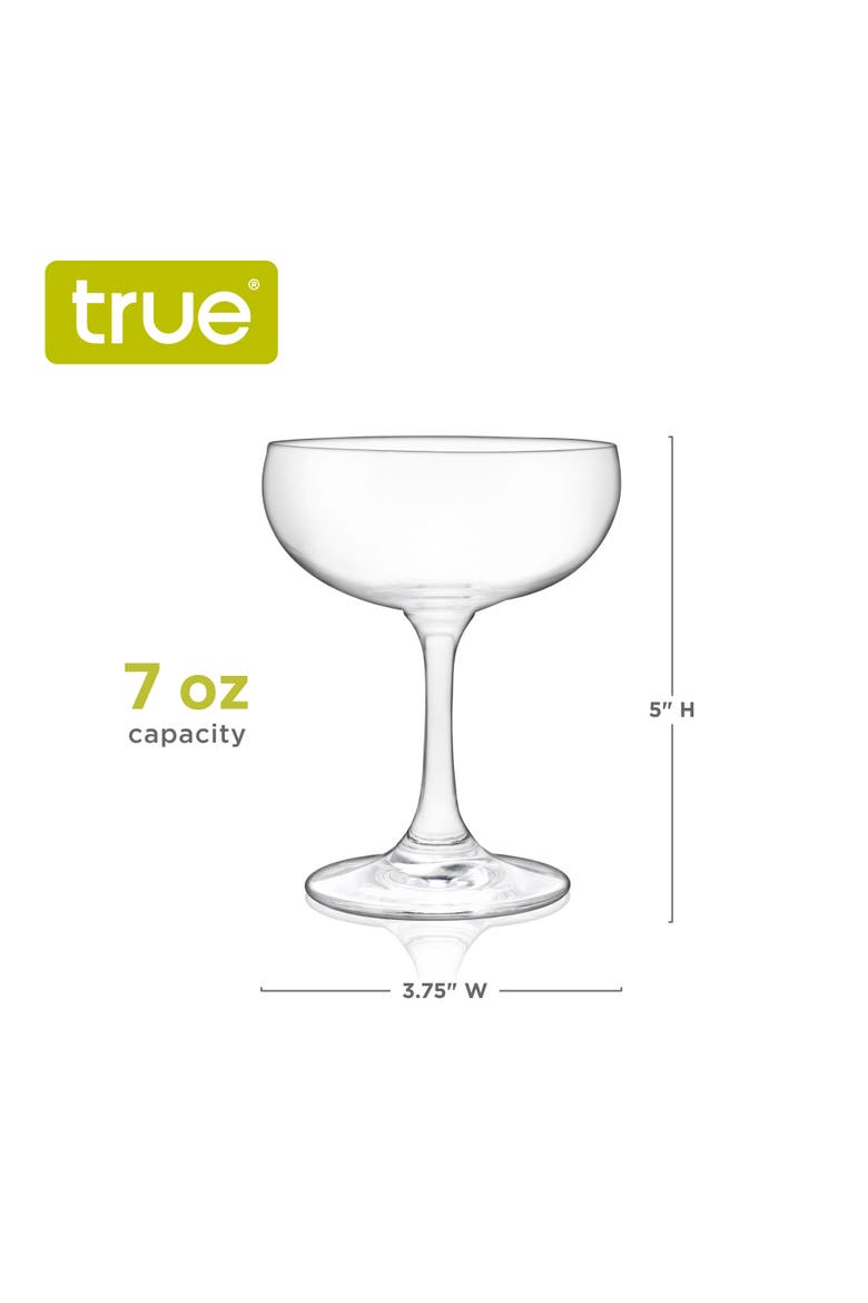 7 oz Coupe Glasses, Set of 4, Alternate, color, Clear